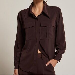 Crescent Dark Brown Utility Button-Down Shirt